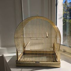 Antique vintage gold bird cage