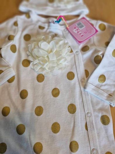 Soft Touch baby sleepsuit & hat