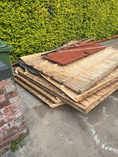 Garden shed dismantled