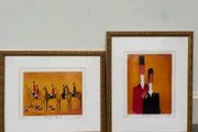 Pair of John Swindell Equestrian Art Prints , 2001, Matching Gilt Frames