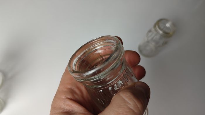 319 - Set of 4 Vintage Clear Glass Collectible Decorative Meat Paste Jars