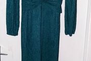Elegant Emerald Green Twist Front Maxi Dress Size L
