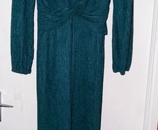 Elegant Emerald Green Twist Front Maxi Dress Size L