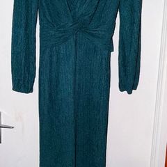 Elegant Emerald Green Twist Front Maxi Dress Size L