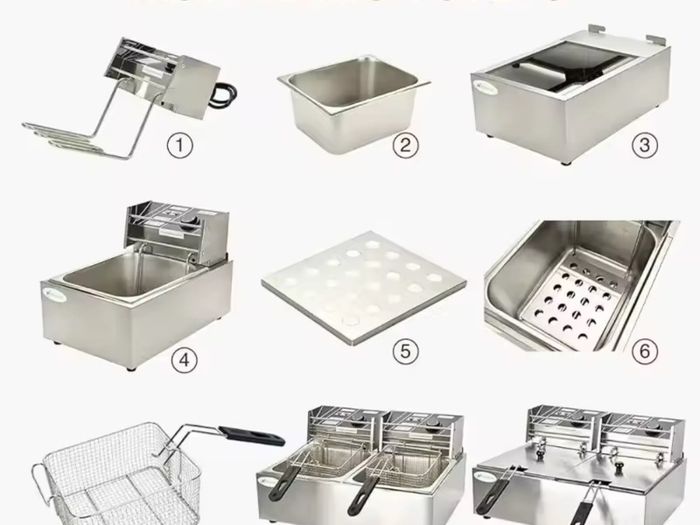 220v Commercial Deep Fryer 2X6L Double Tank Deep Fat Fryer Stainless Steel Chip Fryer 2500W+2500W With Lids