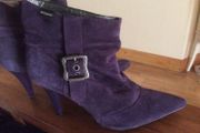 Purple leather boots