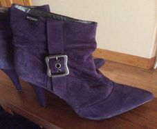 Purple leather boots