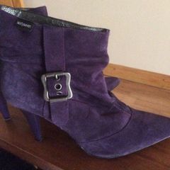 Purple leather boots