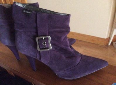 Purple leather boots