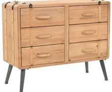 Drawer Cabinet Solid Fir Wood 91x35x73 cm