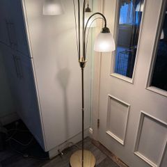 Retro 3-Light Arched Brass Floor Lamp