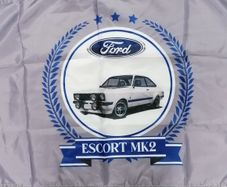White Ford Escort Mk2 Flag.(stripe)