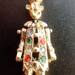 Vintage 9ct gold articulated clown pendant 6.24g