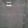 Mens barbour crew neck jumper sweater navy ribbed pattern Size Medium Image 3