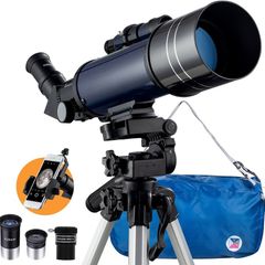 SALE | Telescope for Astronomy, 200X Pro 400/70 FMC Glass Optical Refractor Telescopes, With Adjustable Tripod Phone Adapter Barlow Lens Moon Filters Carrying Bag for Kids Adult Beginners