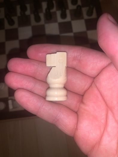 Wooden foldable chess set w checker pieces