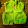 faux fur neon green vest Image 2