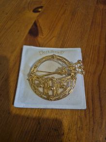 Vintage Irish Goldtone Tara Brooch