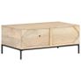 Coffee Table 90x50x37 cm Solid Mango Wood and Natural Cane Image 5