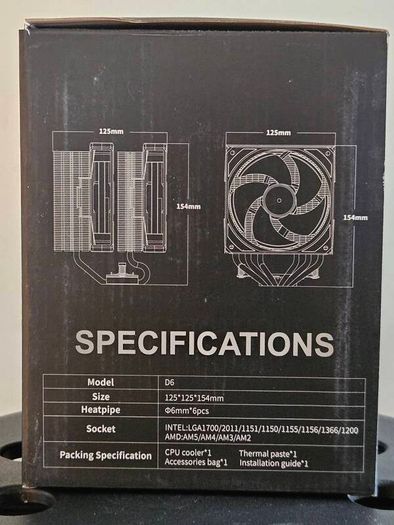 upHere D6SEK Dual Tower CPU Cooler