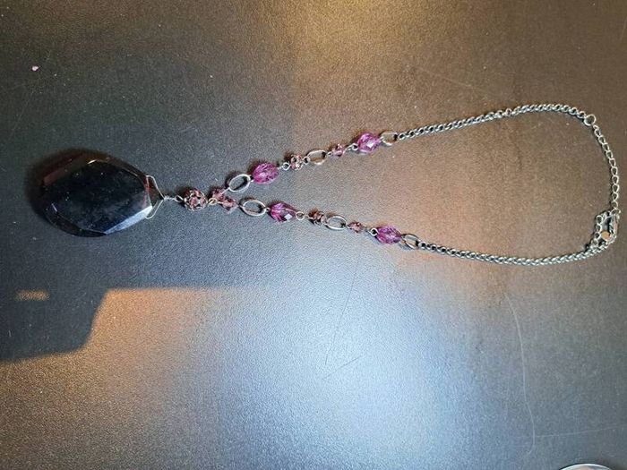 Necklace with purple stone