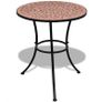 3 Piece Bistro Set Ceramic Tile Terracotta Image 3