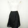 Karen Millen Black White Full Skirted Flower Applique Jacquard Dress Image 5