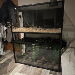 Two Phailozoo 120 Gallon reptile enclosures 4x2x2 in black