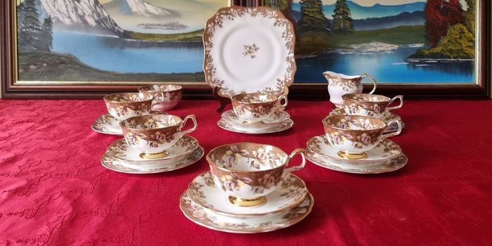 21 Piece Arklow Elegance Bone China Tea Set For 6 Person Setting Made In Ireland