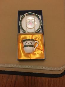 Cup (1.5 inches) and saucer in box
