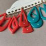 Vintage Colorful Geometric Earrings X 6 Image 4