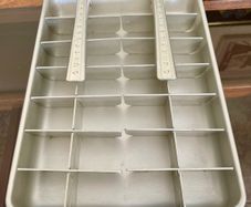 Vintage MCM Metal Frigidaire Double Quickube Aluminum 28 Ice Cube Tray Lift Handle