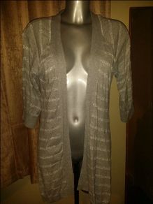 Long Cardigan F&F grey/silver size UK14 EUR42 Postage included