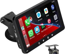 Portable Car Stereo,for Wireless Apple Carplay & Android Auto,7 Inch 1080P HD Touch Screen Radio with BT 5.0, Mirror Link Support Truck RV Dash Mount (7 Inch + Camera