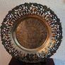 Exquisite Antique African Plaque Brass Copper Silver Inlay Image 5