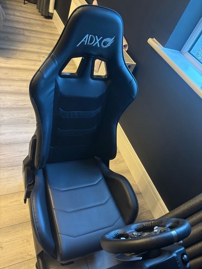 Logitech g920 and Adx Firebase simulation seat and stand (TV NOT INCLUDED)