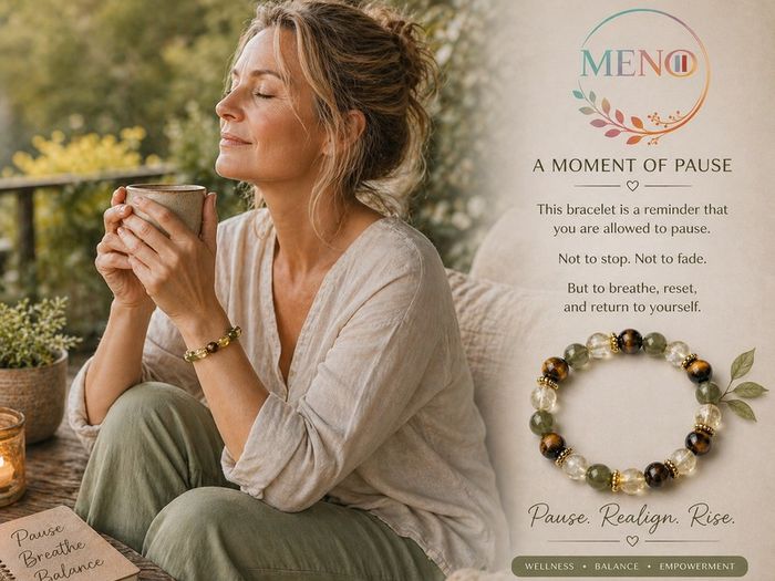 Menopause Wellness Bracelet - Tiger's Eye, Citrine & Green Gemstone Self Care Gift
