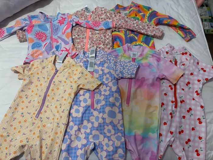 Baby Girl Next Swimsuits x7 12-18m