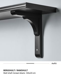 4 x IKEA BERGSHULT / RAMSHULT Wall Shelves with Brackets (set or individually)