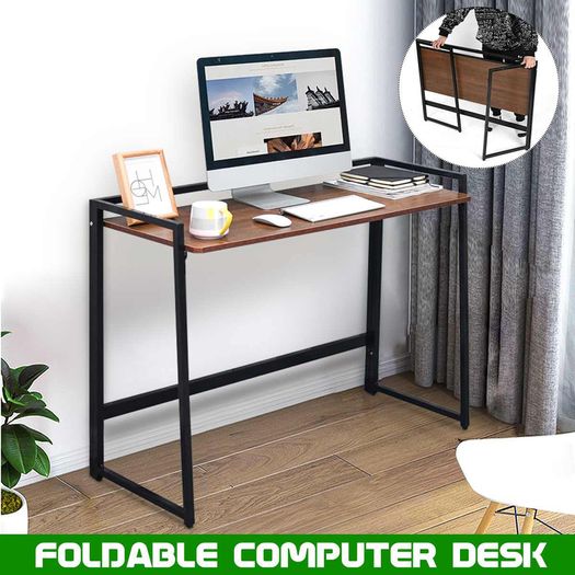 _Foldable Writing Computer Desk Modern Sturdy Office Desk, 100cm