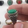 Antique Ring Lot of 15 Rustic Brass & Glass Jewellery Image 10