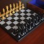 Antique Chess Set and Board Image 3