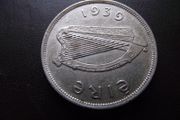 Irish Republic. 1939 Silver Half Crown. Very nice condition