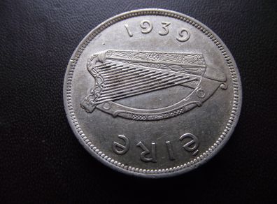 Irish Republic. 1939 Silver Half Crown. Very nice condition