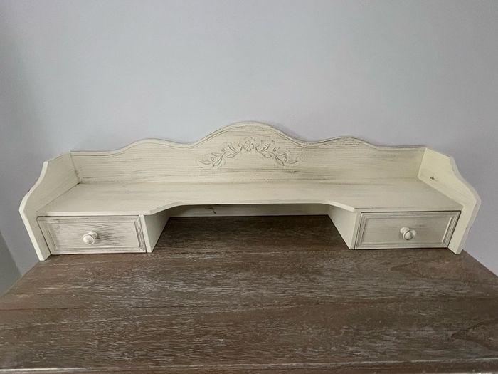 Cream Desk / Console Top Organiser with 2 Drawers 85.5cm wide