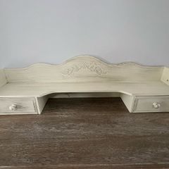Cream Desk / Console Top Organiser with 2 Drawers 85.5cm wide