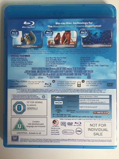 Ice Age (Blue Sky Studios) 2002-2012 (Movies 1-4) [Blu-ray 4x Animated Movies]