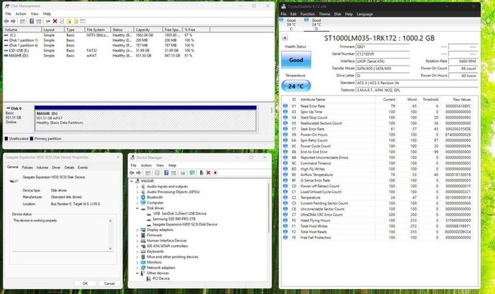 Seagate Expansion Portable 1TB External Hard Drive USB 3.0 - Tested