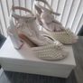 Pearl Bridal Block Heeled Sandals Ivory Size 5 Image 5