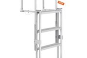 Dock Ladder, Retractable 4 Steps, 350 lbs Load Capacity, Aluminum Alloy Pontoon Boat Ladder with 55.1''-67.1'' Adjustable Height, 4'' Wide